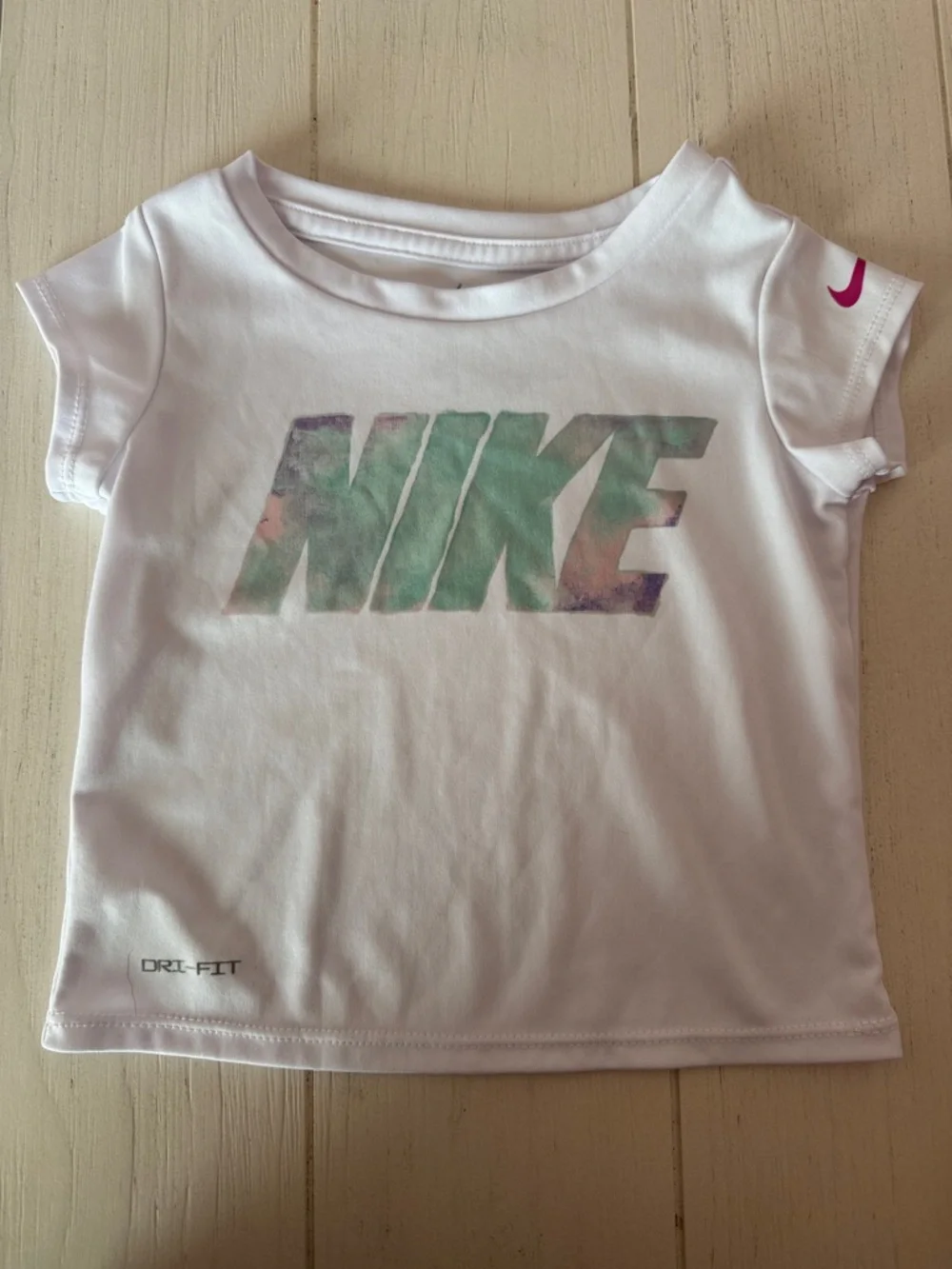 Toddler Nike White Tee with Aqua & Mint Printed Shorts Set - Picture 5 of 6